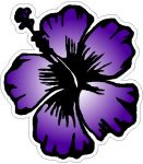 PURPLE HIBISCUS FLOWER STICKER