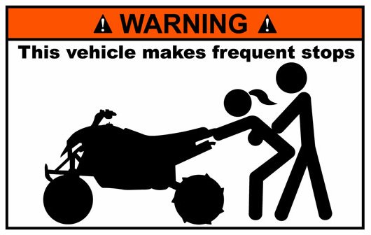 Quad Funny Warning Sticker 8