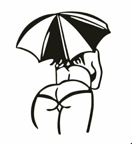 Sexy-Girl Ass-Car-stickers-Lady-Umbrella-xxx decal