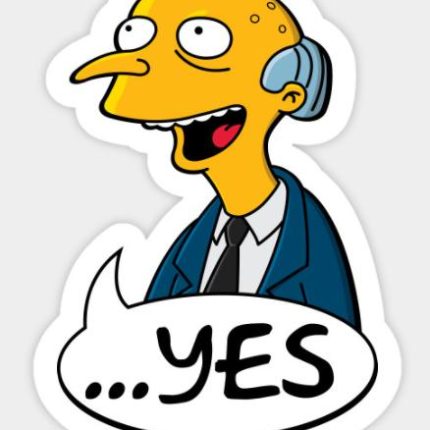 SIMPSONS MR BURNS YES STICKER