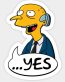 SIMPSONS MR BURNS YES STICKER
