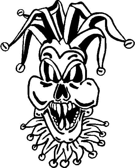 Skull Clown Die Cut Decal