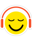 smile with headphones sticker