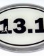 13.1 White Running Oval 3D Chrome Emblem
