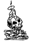 Candle Skull Decal