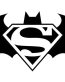 batman superman logo diecut decal