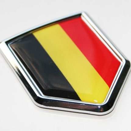 Belgium Flag Crest Decal Car 3D Chrome Emblem Sticker