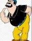 Bluto Brutus RIGHT HERE Popeye FUNNY CAR STICKER