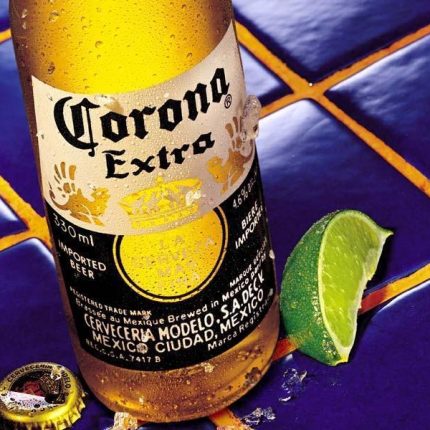 Corona Extra Bottle with Lime Decal