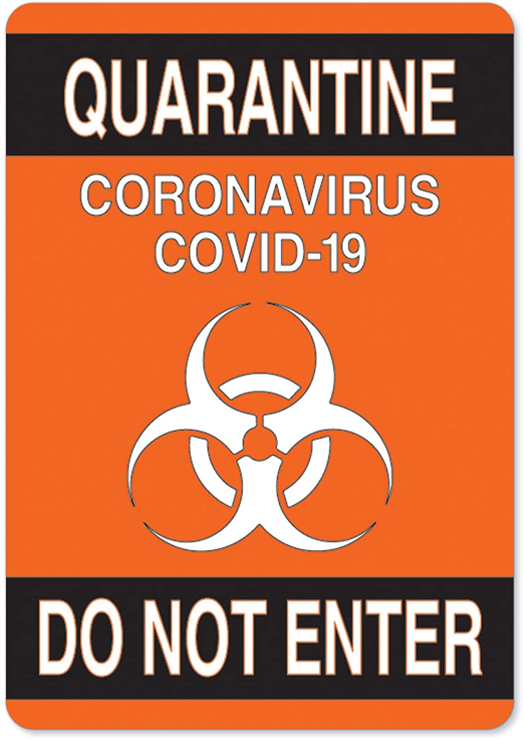 COVID - 19 QUARANTINE ORANGE BLACK STICKER - Pro Sport Stickers