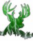 Deer Head Decal 55 - Lightning Green