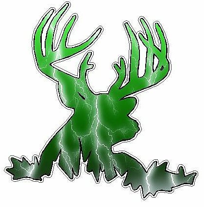 Deer Head Decal 55 - Lightning Green