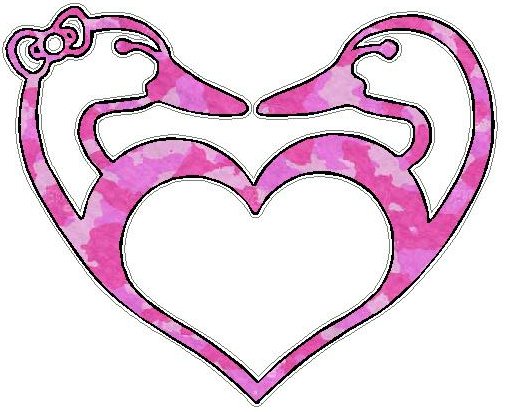 Duck Hunting LOVE Sticker 2 FILLS Camo Pink