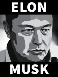 elon musk b&w sticker