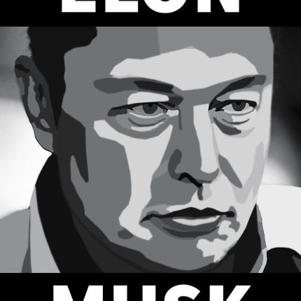 elon musk b&w sticker