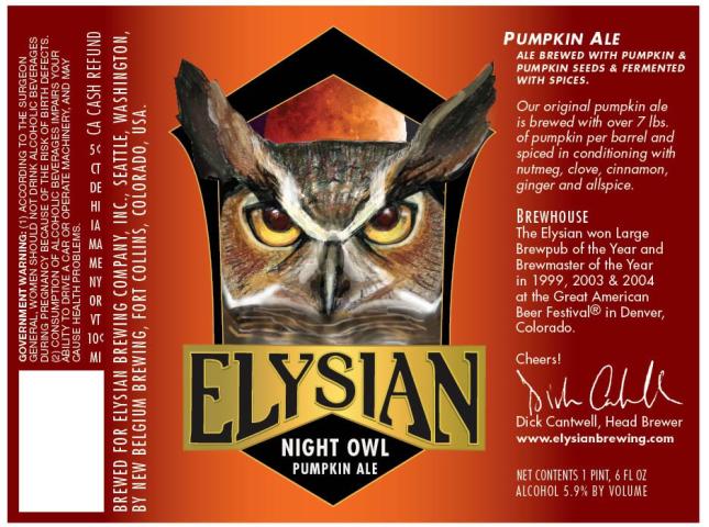 elysian night owl metal decal