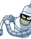 futurama tv show cartoon bender sticker 9