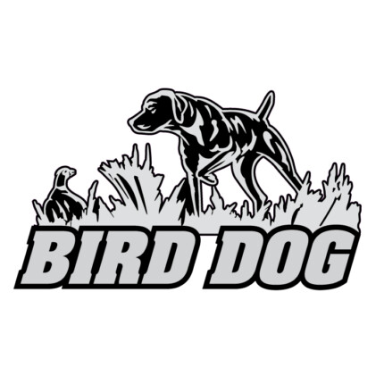 GRAY BLACK WHITE BIRD DOG STICKER