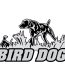 GRAY BLACK WHITE BIRD DOG STICKER