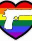 HAND GUN IN HEART FILLS flag pride