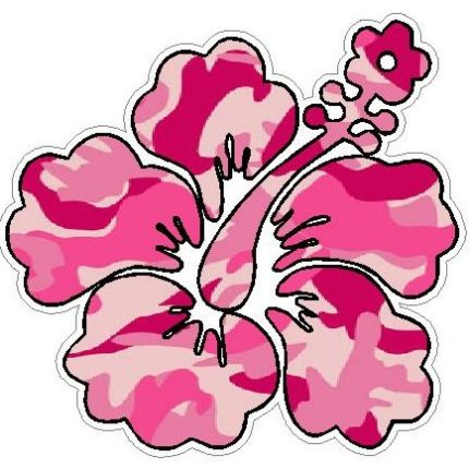 Hibiscus flower camo sticker - PINK