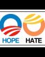 HOPE HATE POLITICAL STICKER