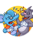 itchy and scratchy funny cartoon sticker 1