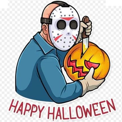 JASON FUNNY HAPPY HALOWEEN STICKER