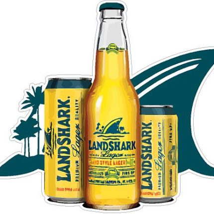 LANDSHARK FIN LOGO with Bottle and can sticker