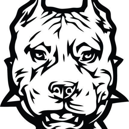 Mean Pitbull Head Diecut Decal