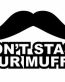 Mustache Muff Diecut Sticker