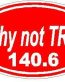 Oval Running Decals Why Not TRI 140.6 Sticker Y