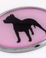 Pit Bull Pink Oval 3D Adhesive Chrome Emblem