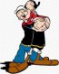 POPEYE AND OLIVE OIL HUGGING FUNNY CAR STICKER