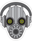 robot iin gas mask sticker