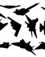sheet of Battle airplanes silhouette stickrers