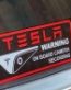 TESLA security camera sticker