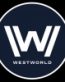 Westworld tv series logo blue and white decal
