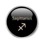 6 Small Round Zodiac Stickers Sagittarius