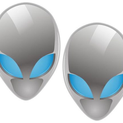 Alien Head Sticker Blue Eyes PAIR