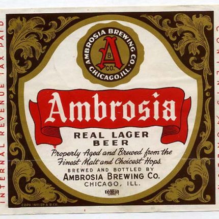 ambrosia beer label sticker