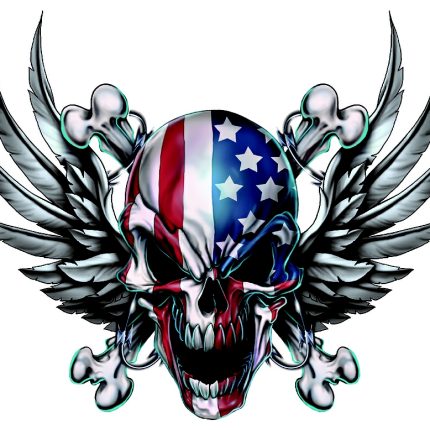 american eagle USA-skull with Eagle Wings