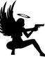 ANGEL WITH HALO AND GUN DECAL