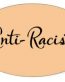 anti racist oval sticker