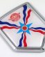 Assyrian 3D Chrome Flag Crest Emblem Car Decal