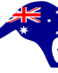 Australia flag kangaroo shaped sticker