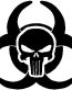 biohazard skull punisher logo sticker