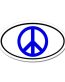Blue Peace Oval Sticker
