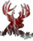 Deer Head Decal 55 - Lightning Red
