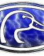 Duck Hunting Oval Decal 66 - Lightning Blue